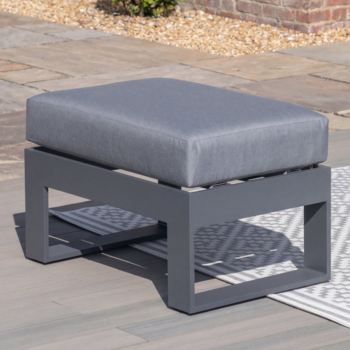 Amalfi Aluminium Garden Footstool - Grey