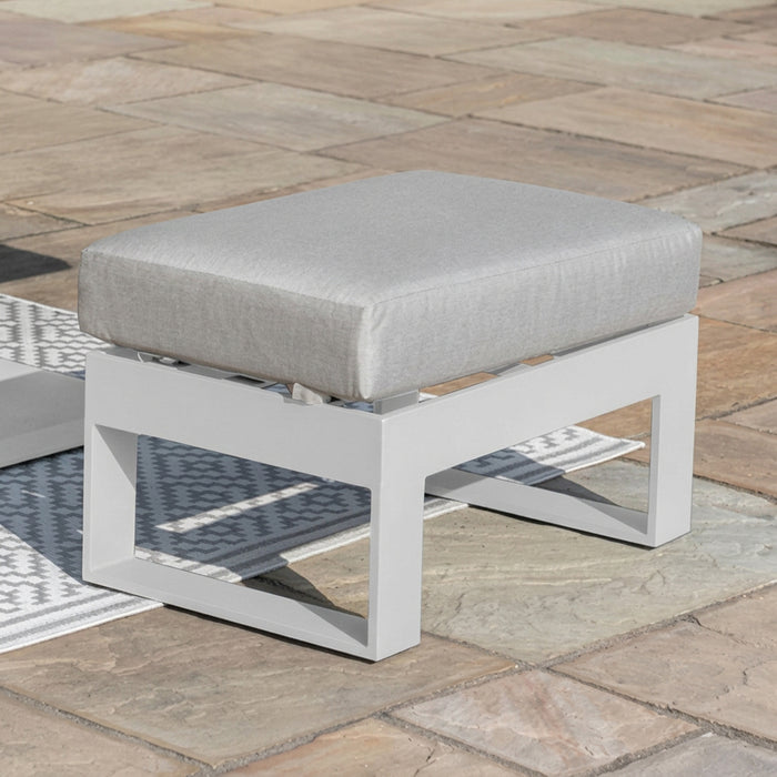 Amalfi Aluminium Garden Footstool - White