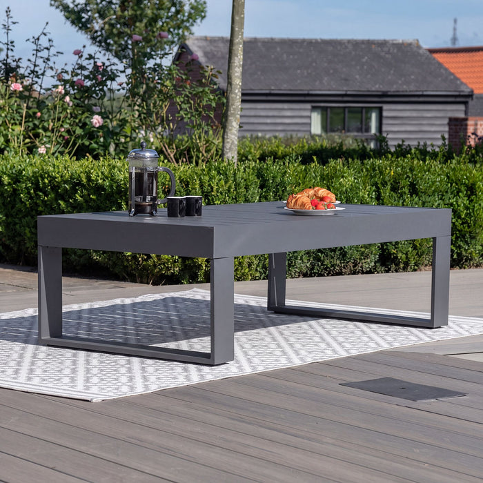 Amalfi Aluminium Rectangular Coffee Table - Grey
