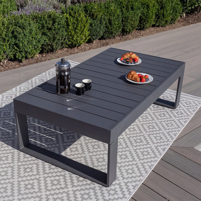 Amalfi Aluminium Rectangular Coffee Table - Grey
