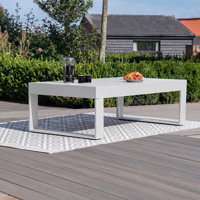 Amalfi Aluminium Rectangular Coffee Table - White