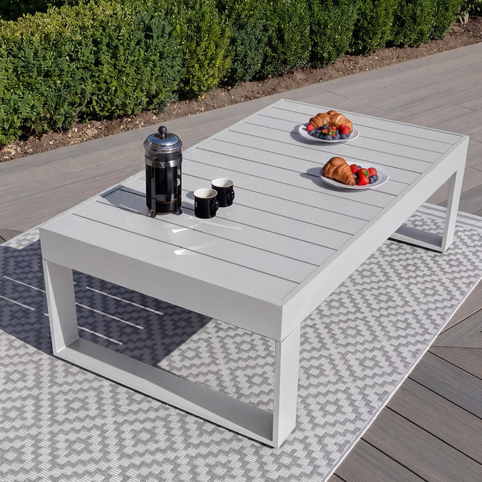 Amalfi Aluminium Rectangular Coffee Table - White