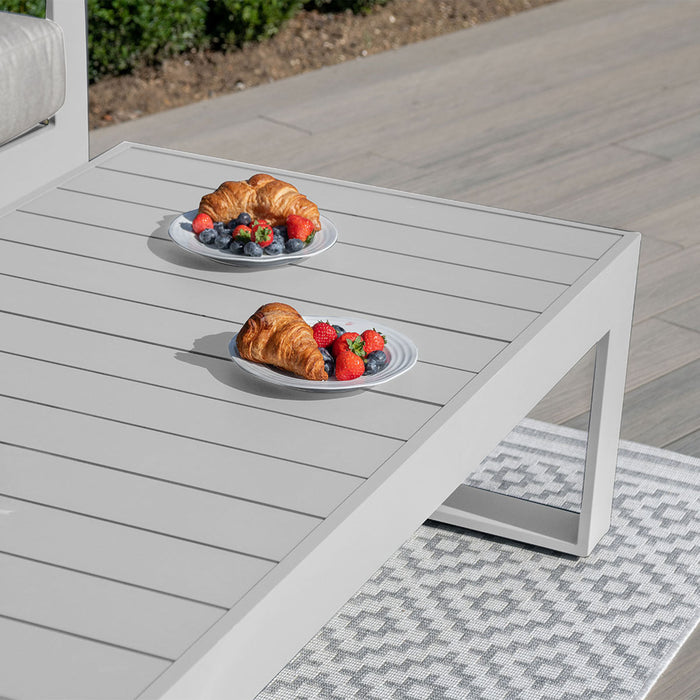 Amalfi Aluminium Rectangular Coffee Table - White