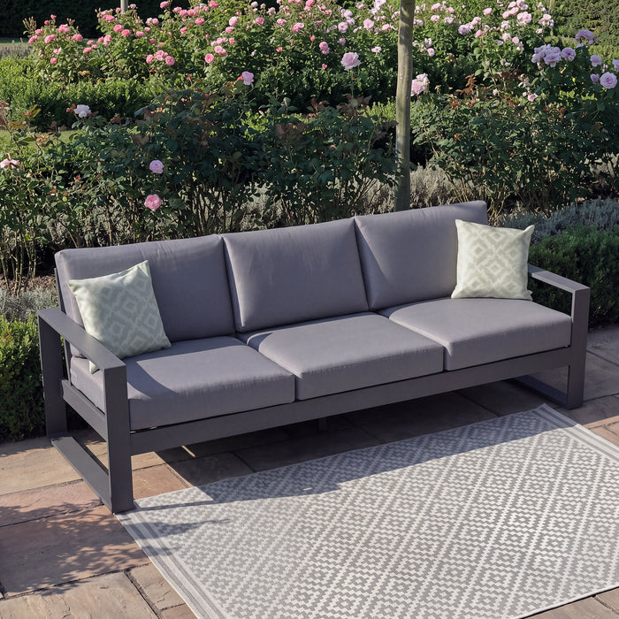 Amalfi Aluminium 3 Seat Garden Sofa - Grey