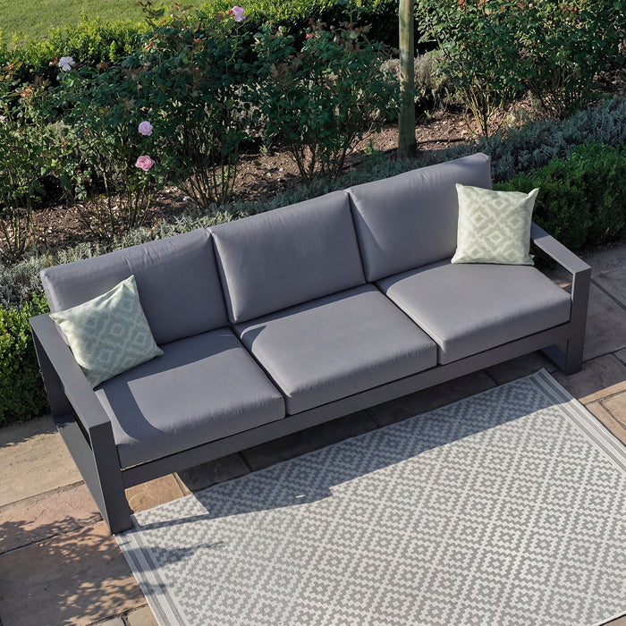 Amalfi Aluminium 3 Seat Garden Sofa - Grey