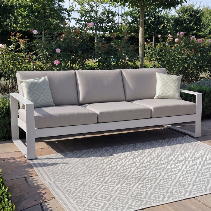 Amalfi Aluminium 3 Seat Garden Sofa - White