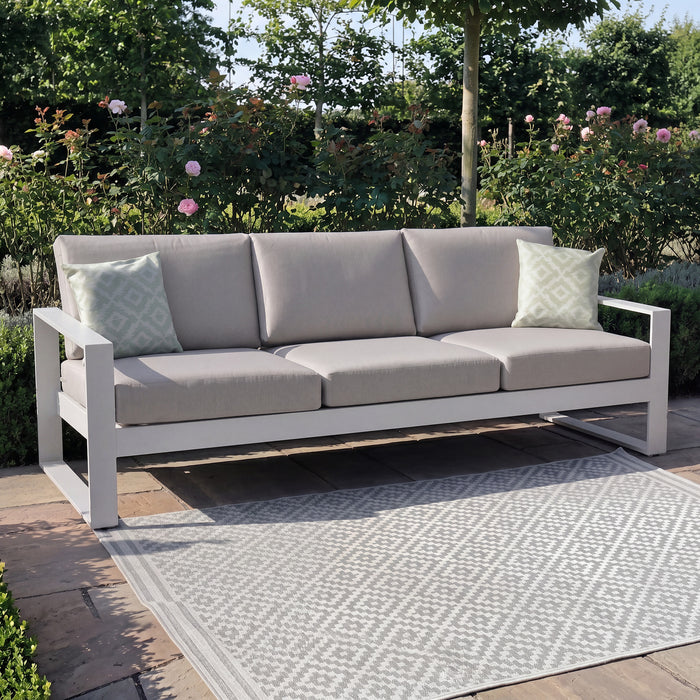 Amalfi Aluminium 3 Seat Garden Sofa - White
