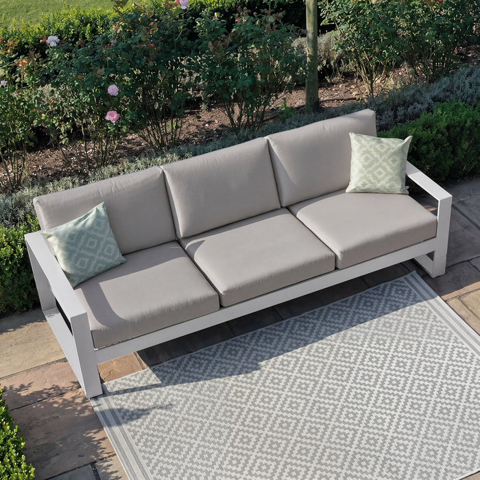 Amalfi Aluminium 3 Seat Garden Sofa - White