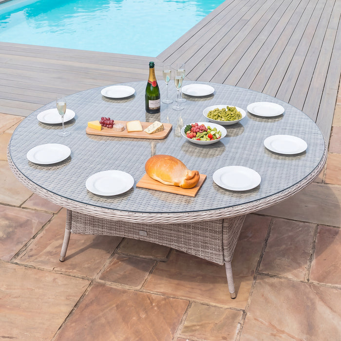 Cotswold Rattan 8 Seat Round Garden Dining Table (Table Only)