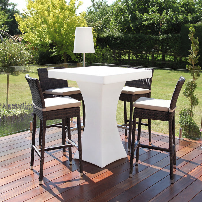 Set of 4 Rattan Bar Stools - Brown (Bar Stools Only)