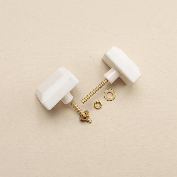 Samara White Stone Drawer Knobs