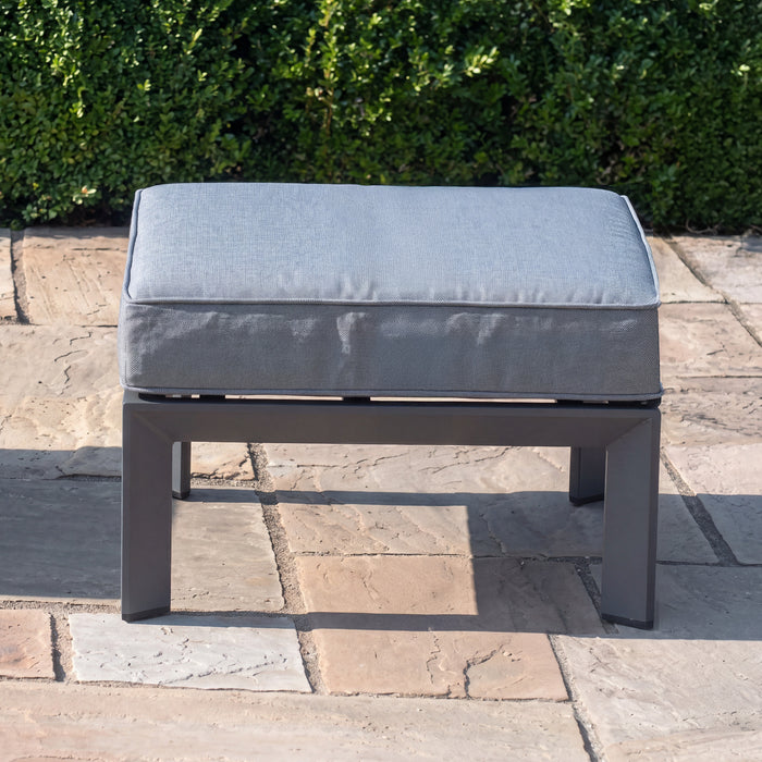 New York Aluminium Garden Footstool - Grey