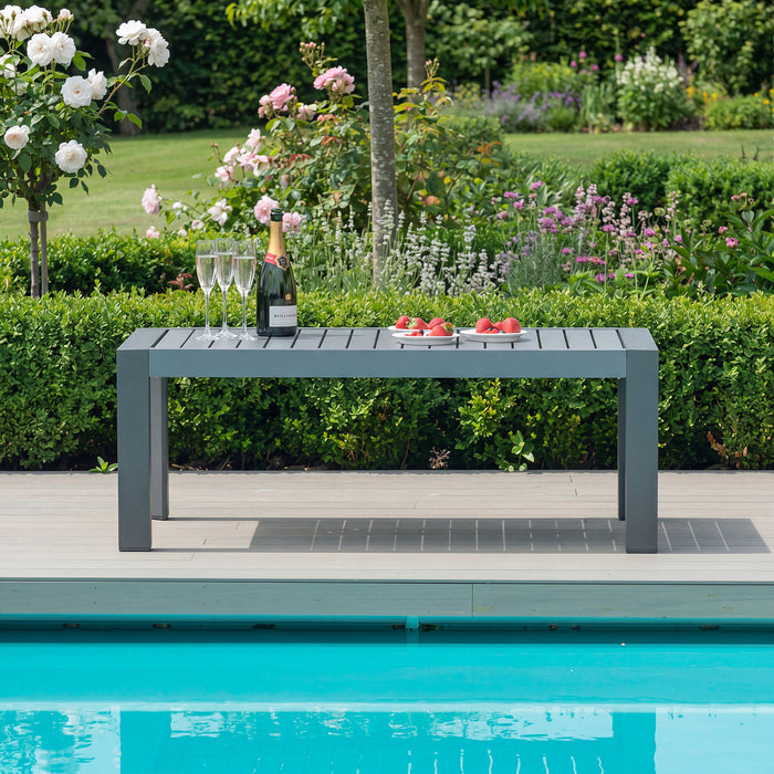 New York Aluminium Rectangular Coffee Table - Grey