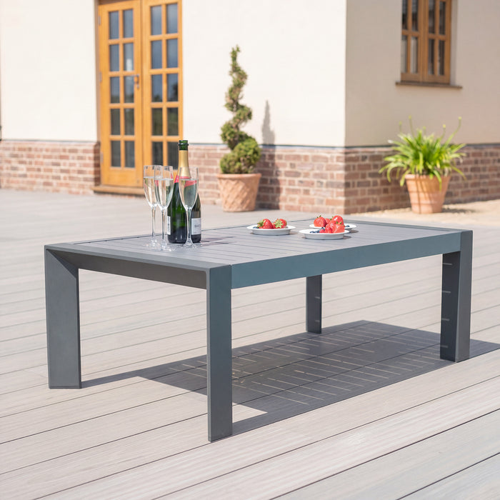 New York Aluminium Rectangular Coffee Table - Grey
