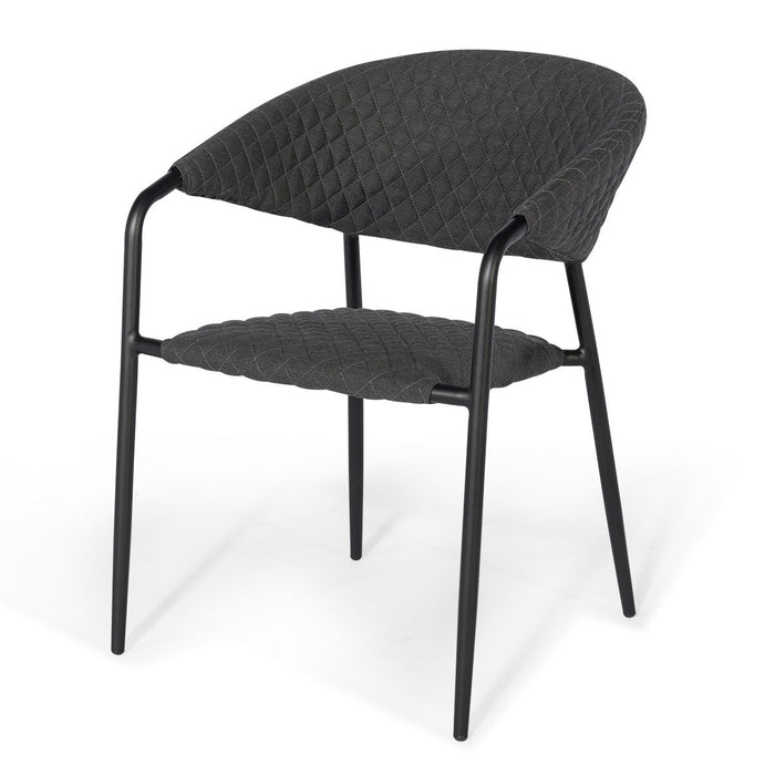 Set of 4 Outdoor Fabric Pebble Dining Chairs