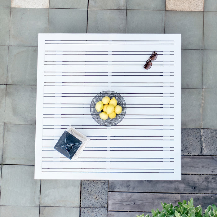 Ethos Aluminium Square Garden Coffee Table - White