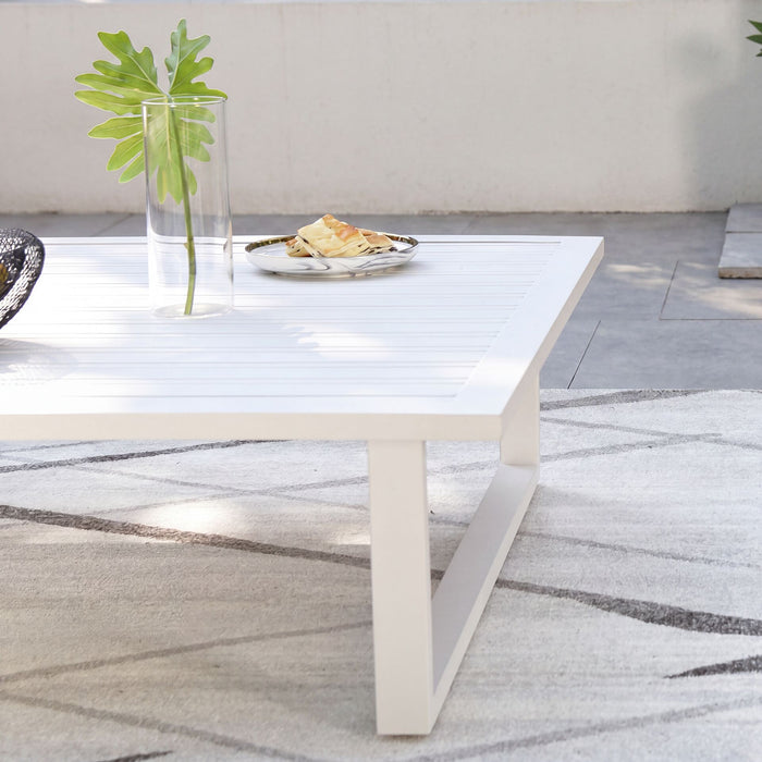 Ethos Aluminium Square Garden Coffee Table - White