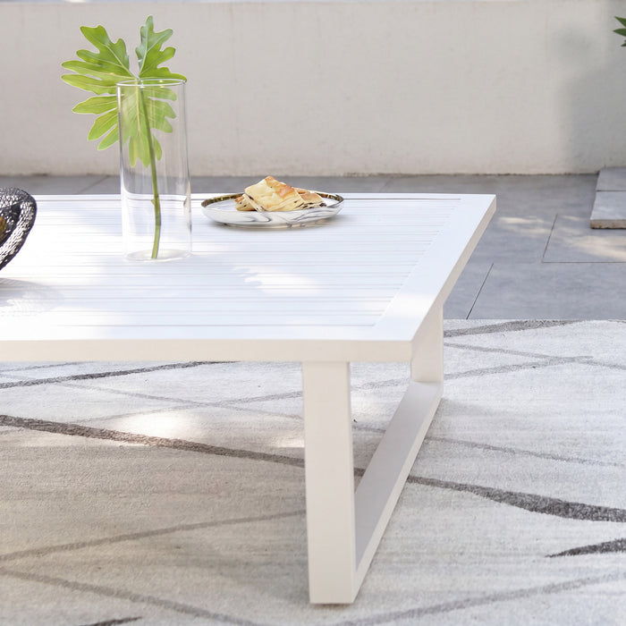 Ethos Aluminium Square Garden Coffee Table - White