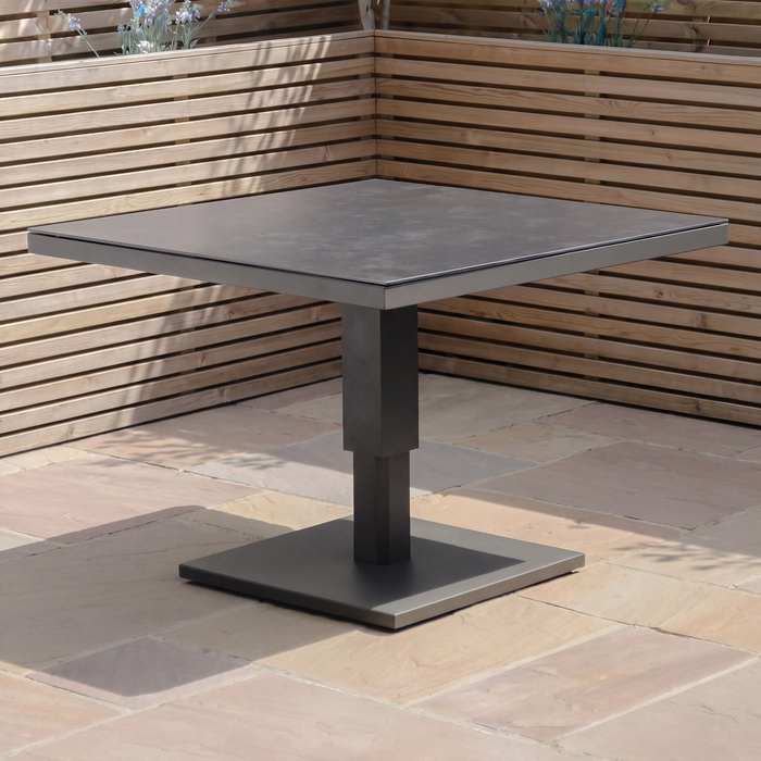 Roma Aluminium Square Rising Table - Grey