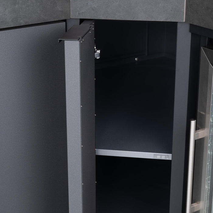 Deluxe Outdoor Kitchen Corner Storage Unit - Grey