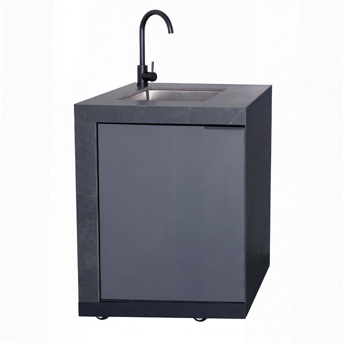 Deluxe Outdoor Kitchen Left Hand Sink Unit - Grey