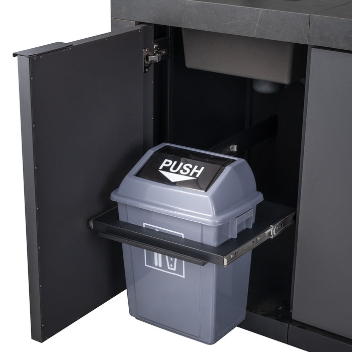 Deluxe Outdoor Kitchen Left Hand Sink Unit - Grey