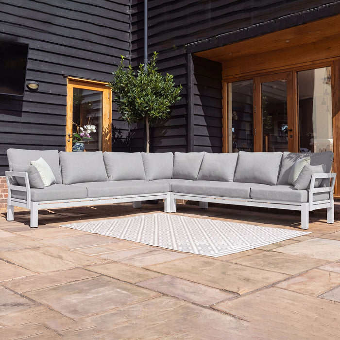 Oslo Aluminium Large Reclining Garden Sofa - White