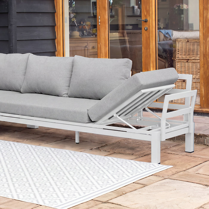 Oslo Aluminium Large Reclining Garden Sofa - White