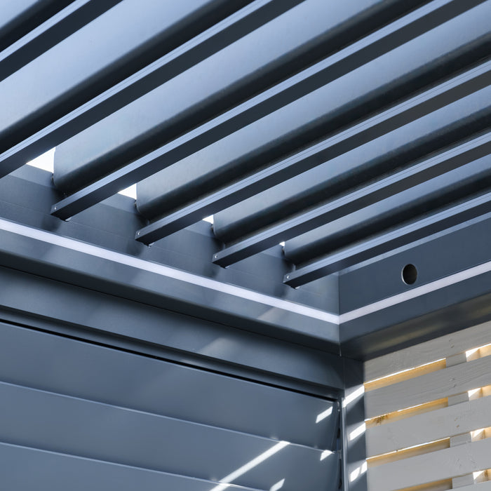 Eden Aluminium Lean To BBQ Shelter 3m x 1.4m Pergola (Frame Only) - Grey