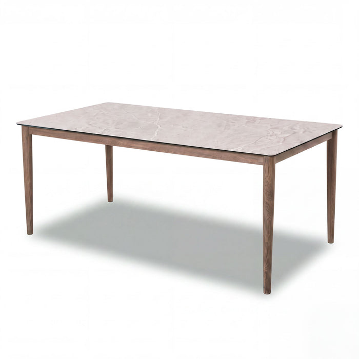 Havana Rope Weave 6 Rectangular Dining Set - Ceramic Glass