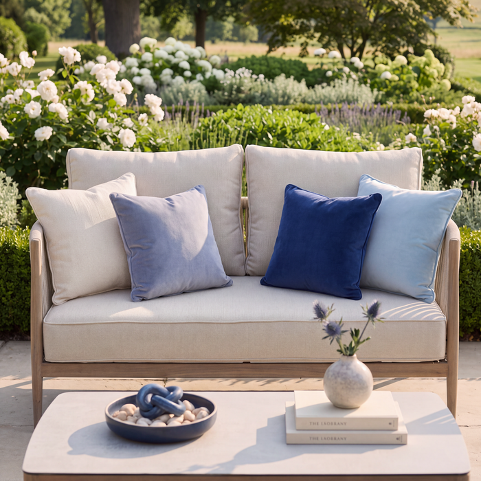 Havana Rope Weave 2 Seat Sofa Set with Rectangular Coffee Table - Ceramic Glass
