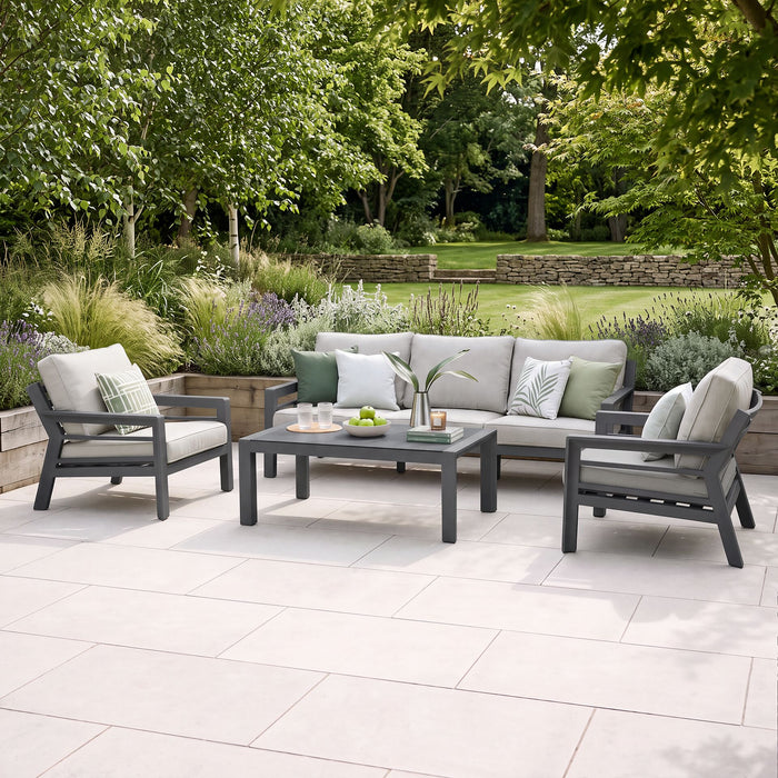 New York 3 Seat Aluminium Sofa Set