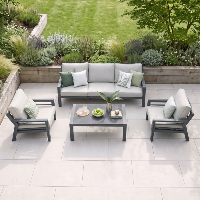 New York 3 Seat Aluminium Sofa Set