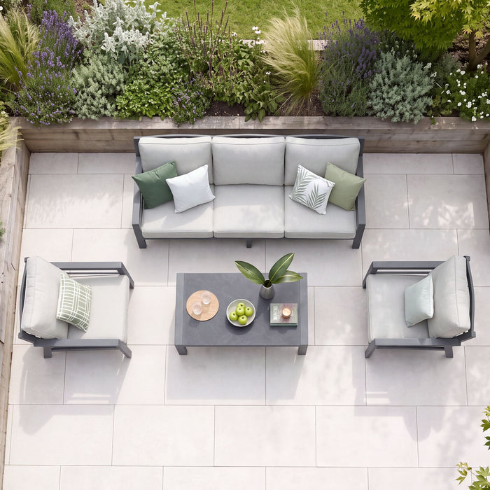 New York 3 Seat Aluminium Sofa Set