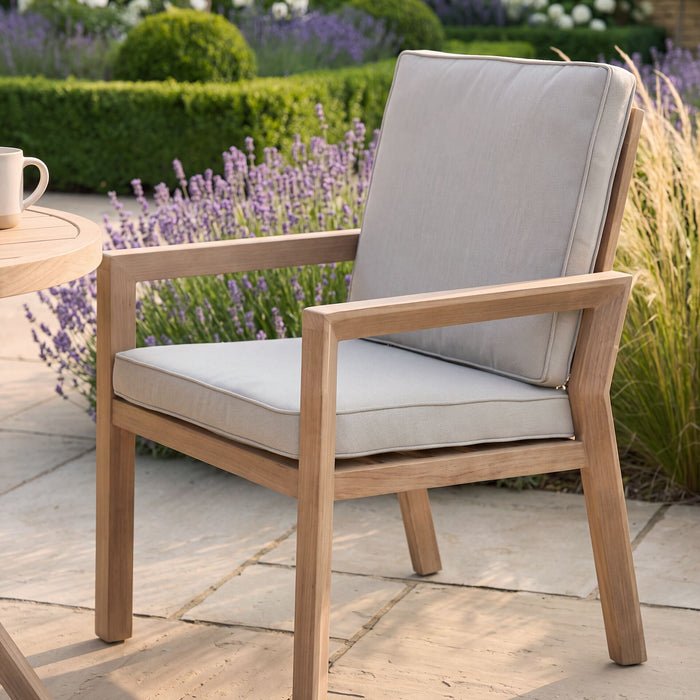New York 3 Piece Aluminium Bistro Set - Wood Effect