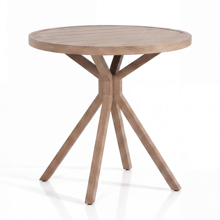 New York 3 Piece Aluminium Bistro Set - Wood Effect
