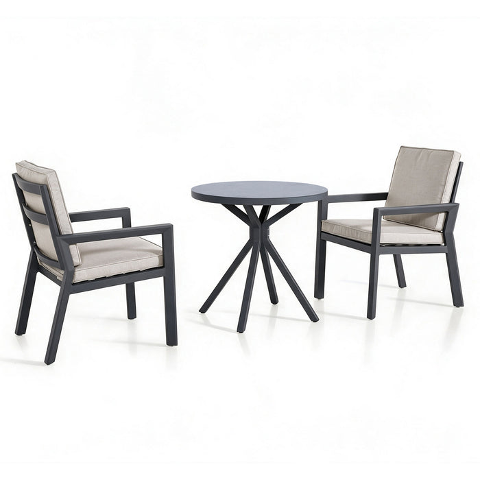 New York 3 Piece Aluminium Bistro Set