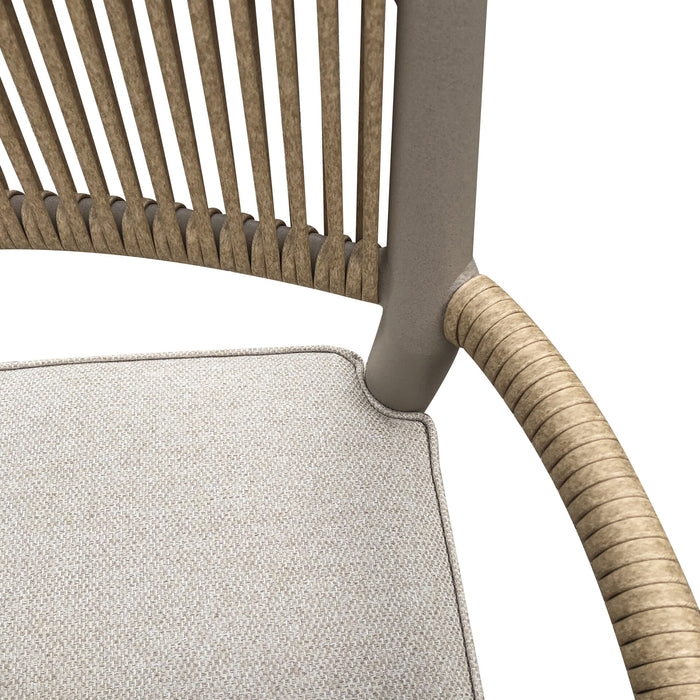 Cambridge Rattan Rope Double Sunlounger Set with Round Sintered Stone Coffee Table