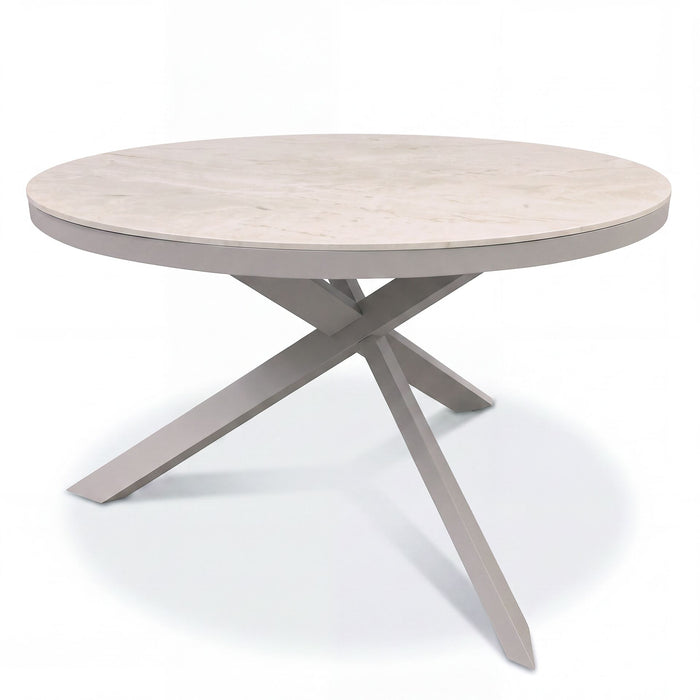 Cambridge Rattan Rope 6 Seat Round Sintered Stone Dining Set