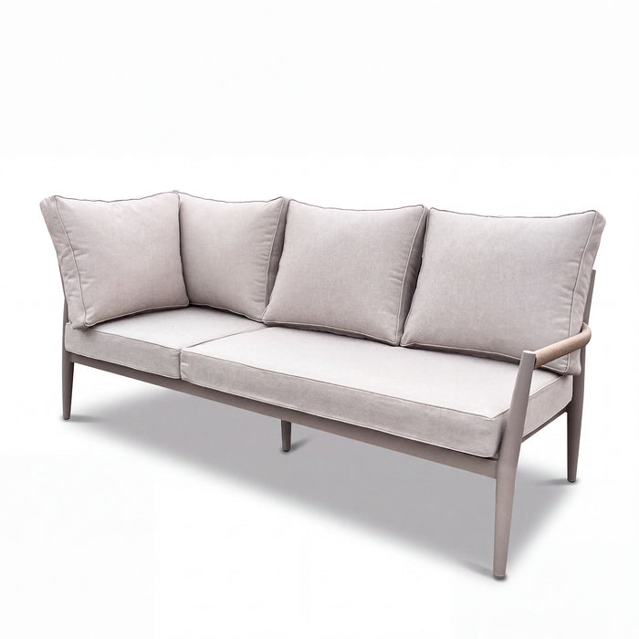 Cambridge Rattan Rope Corner Sofa Dining Set with Sintered Stone Rising Table & 2 Footstools