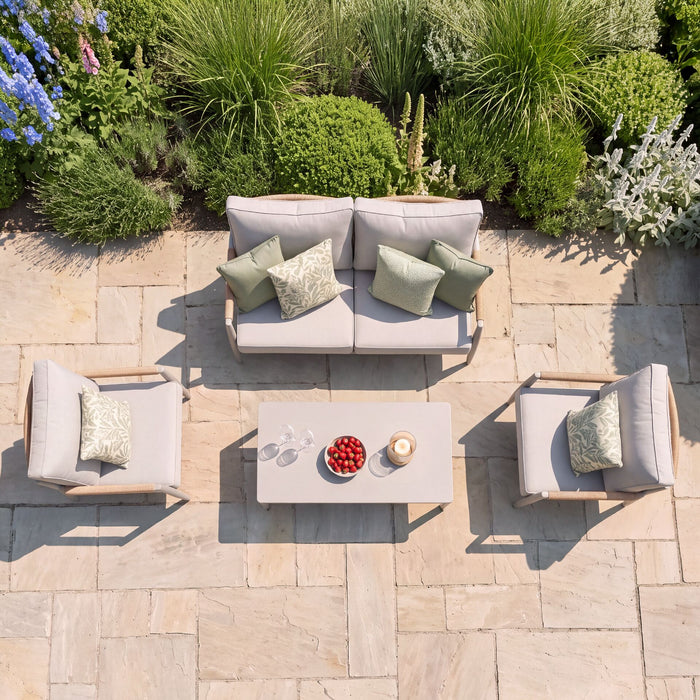 Cambridge Rattan Rope 2 Seat Sofa Set with 2 Armchairs & Sintered Stone Coffee Table