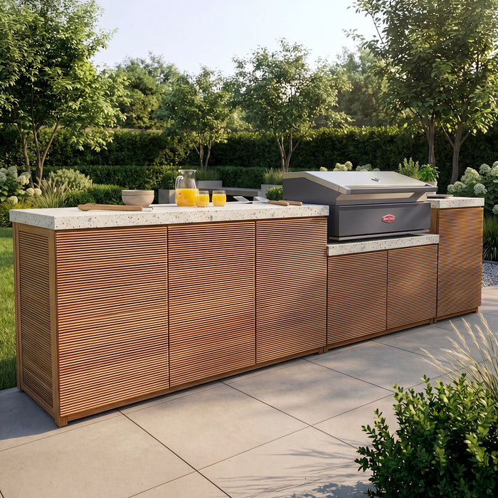 Antigua Outdoor Kitchen Storage Units with Beefeater 1700 Series BBQ - Large Configuration
