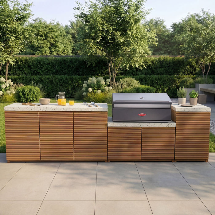 Antigua Outdoor Kitchen Storage Units with Beefeater 1700 Series BBQ - Large Configuration