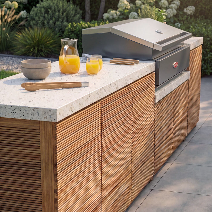 Antigua Outdoor Kitchen Storage Units with Beefeater 1700 Series BBQ - Large Configuration