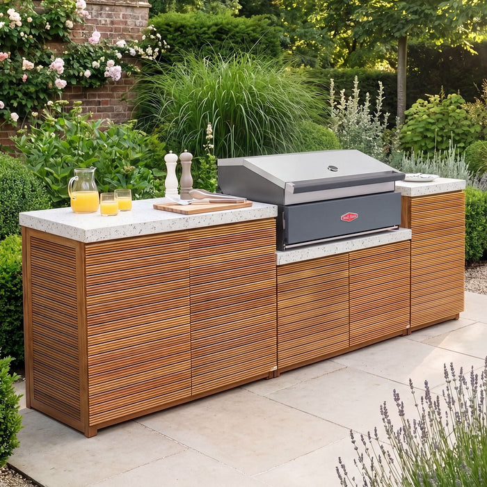 Antigua Outdoor Kitchen Storage Units with Beefeater 1700 Series BBQ - Medium Configuration