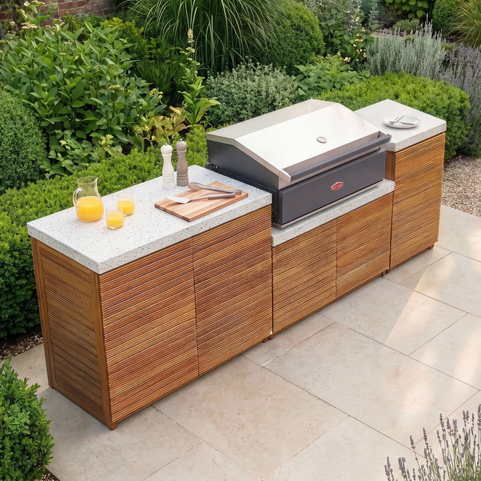 Antigua Outdoor Kitchen Storage Units with Beefeater 1700 Series BBQ - Medium Configuration