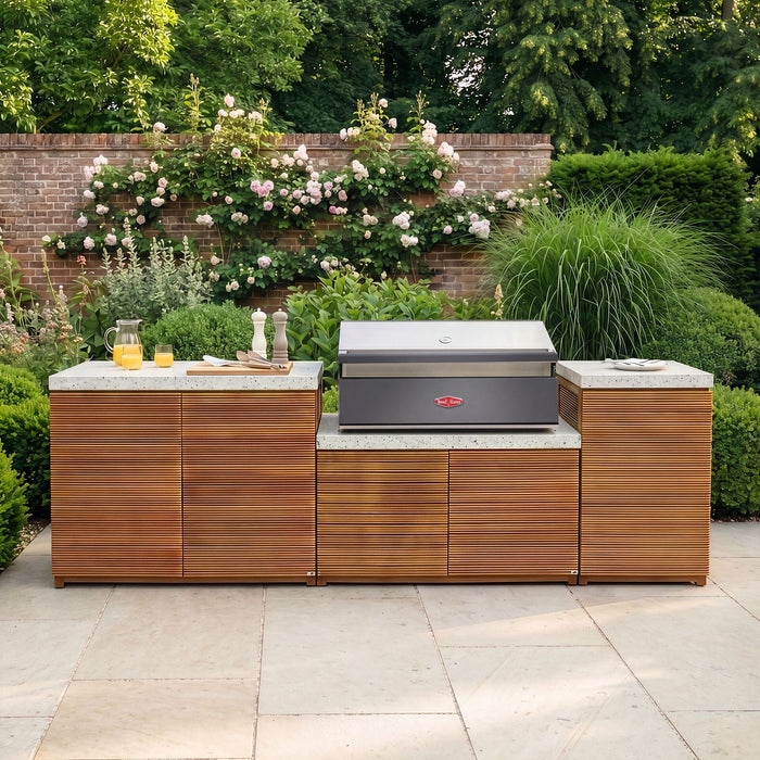 Antigua Outdoor Kitchen Storage Units with Beefeater 1700 Series BBQ - Medium Configuration