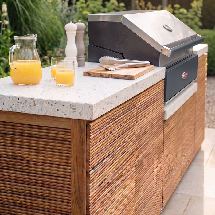 Antigua Outdoor Kitchen Storage Units with Beefeater 1700 Series BBQ - Medium Configuration