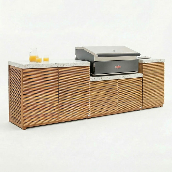 Antigua Outdoor Kitchen Storage Units with Beefeater 1700 Series BBQ - Medium Configuration