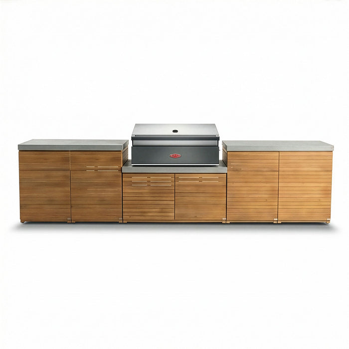 Bali Outdoor Kitchen Storage Units with Beefeater 1700 Series BBQ - Double Configuration
